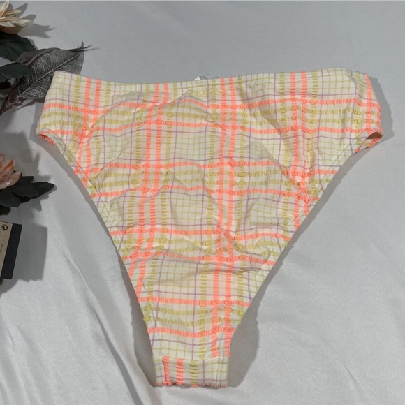 NWT Billabong [ Large ] Pretty in Plaid Maui‎ Bikini Bottoms Orange Yellow - Picture 8 of 11